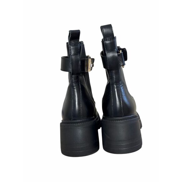 Marc Fisher Black Boots Size 6 Womens Lug Sole Buckle Detailed NEW - Picture 6 of 7